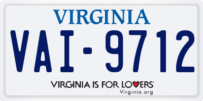 VA license plate VAI9712