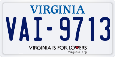VA license plate VAI9713