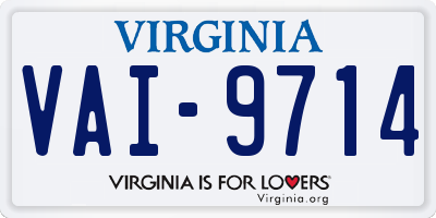 VA license plate VAI9714