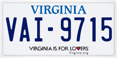VA license plate VAI9715