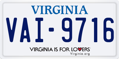 VA license plate VAI9716