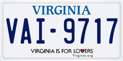 VA license plate VAI9717