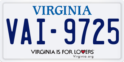 VA license plate VAI9725