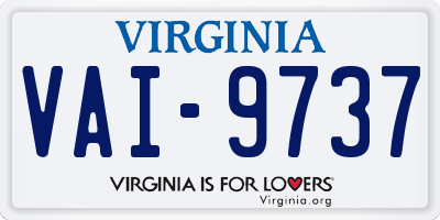 VA license plate VAI9737