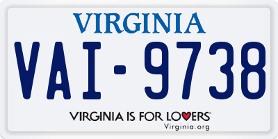 VA license plate VAI9738
