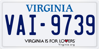 VA license plate VAI9739