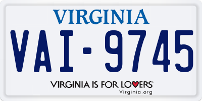 VA license plate VAI9745