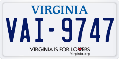 VA license plate VAI9747