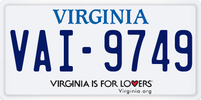 VA license plate VAI9749