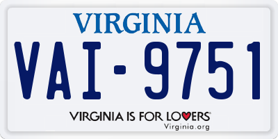 VA license plate VAI9751