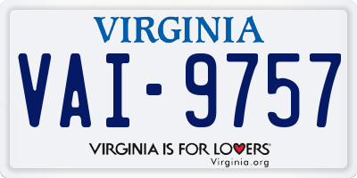 VA license plate VAI9757