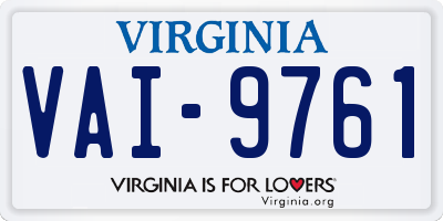 VA license plate VAI9761