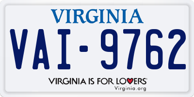 VA license plate VAI9762