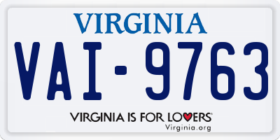 VA license plate VAI9763