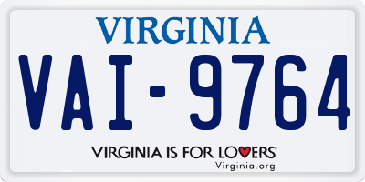VA license plate VAI9764