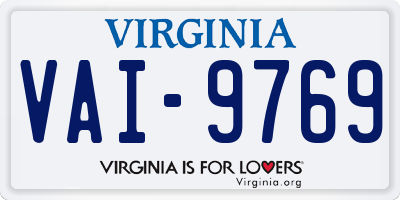 VA license plate VAI9769