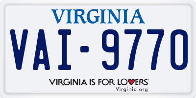 VA license plate VAI9770