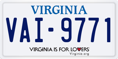 VA license plate VAI9771