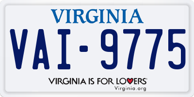 VA license plate VAI9775