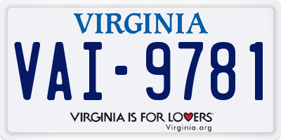VA license plate VAI9781
