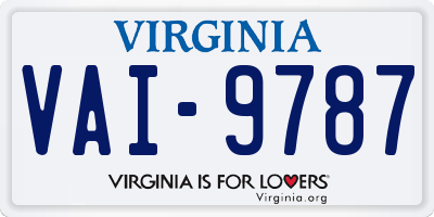 VA license plate VAI9787