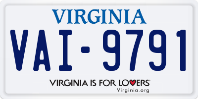 VA license plate VAI9791