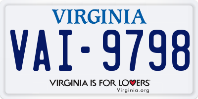 VA license plate VAI9798