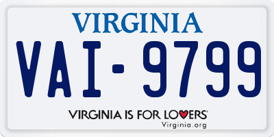 VA license plate VAI9799