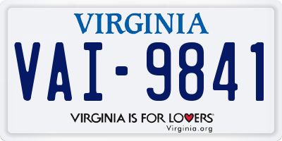 VA license plate VAI9841