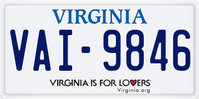 VA license plate VAI9846