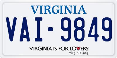VA license plate VAI9849