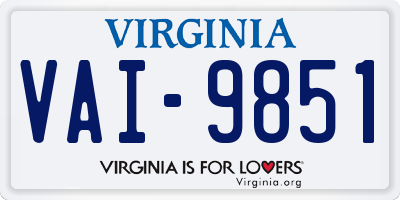 VA license plate VAI9851