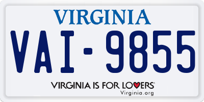 VA license plate VAI9855