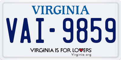 VA license plate VAI9859