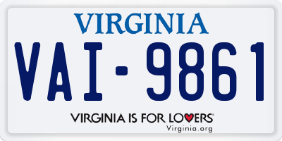 VA license plate VAI9861