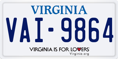 VA license plate VAI9864