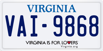 VA license plate VAI9868