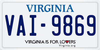 VA license plate VAI9869