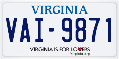VA license plate VAI9871