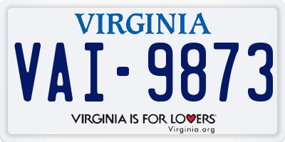 VA license plate VAI9873