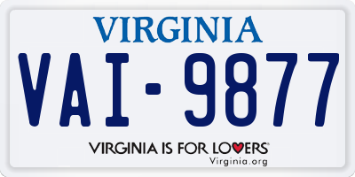 VA license plate VAI9877