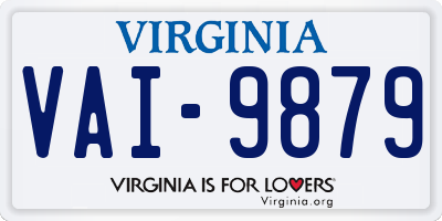 VA license plate VAI9879