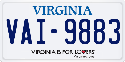 VA license plate VAI9883