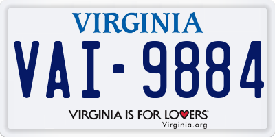 VA license plate VAI9884