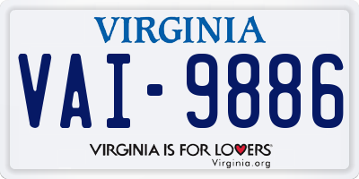 VA license plate VAI9886