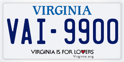 VA license plate VAI9900
