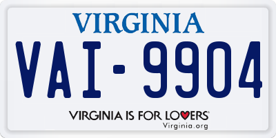 VA license plate VAI9904