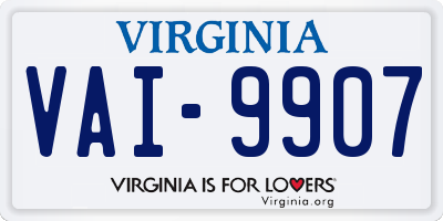 VA license plate VAI9907
