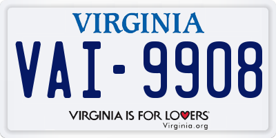 VA license plate VAI9908