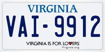 VA license plate VAI9912